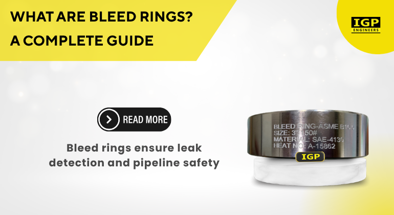 Image of a bleed ring with text overlay. Yellow banner at top reads 'What are bleed rings? A complete guide.'